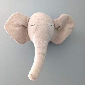 Linen Elephant Head Wall Art